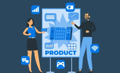 Equipo presentando un producto con estrategia digital enfocada en aumentar clientes, mejorar posicionamiento web y ventas.